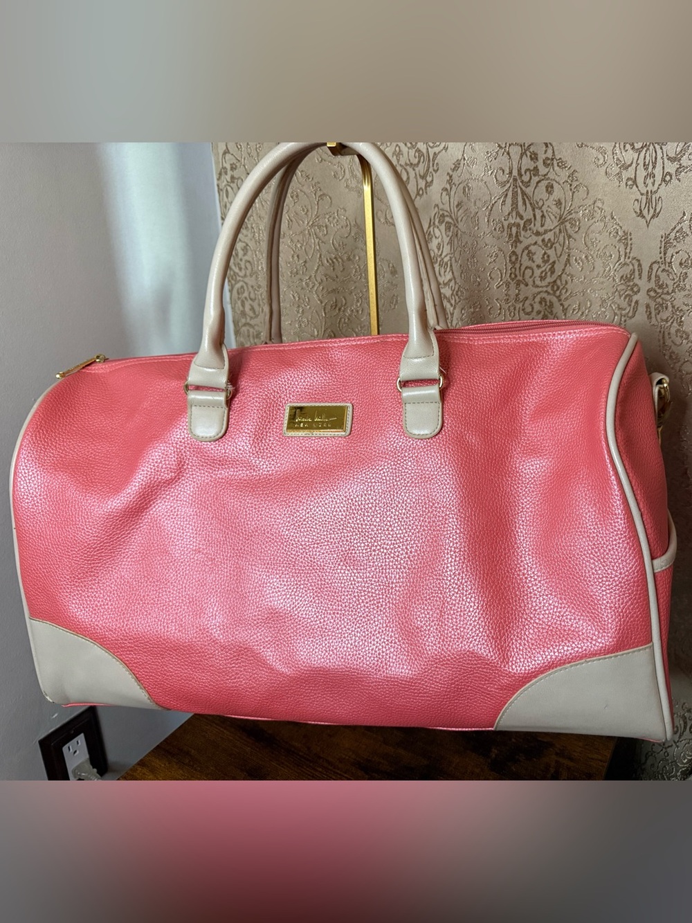 Nicole Miller Coral Weekender with Beige Trim